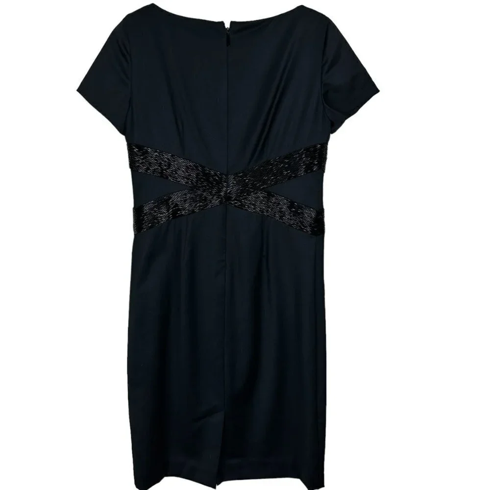 Ann Klein Black Sequioned Stretch Business‎ Dress 4